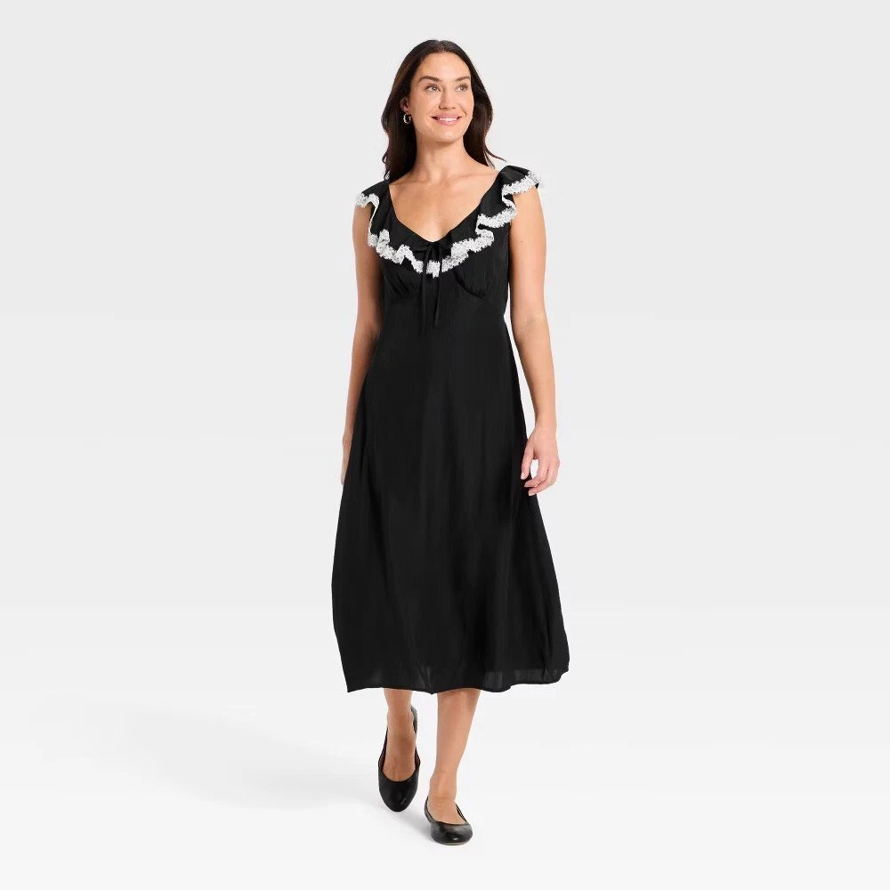 Empire Waist Floral Midi Dress